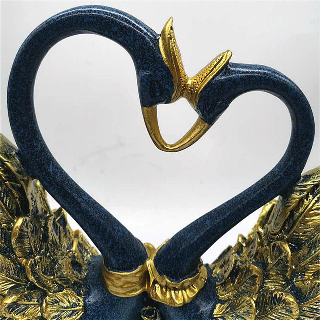 Couple of Swan Statue Figurines Resin Ornament Table Centerpiece