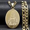 Christian Jesus Sacred Heart Medal Necklace for Men Women Stainless Steel Gold Plated Religious Necklace Jewelry Gift NZZZ141S05