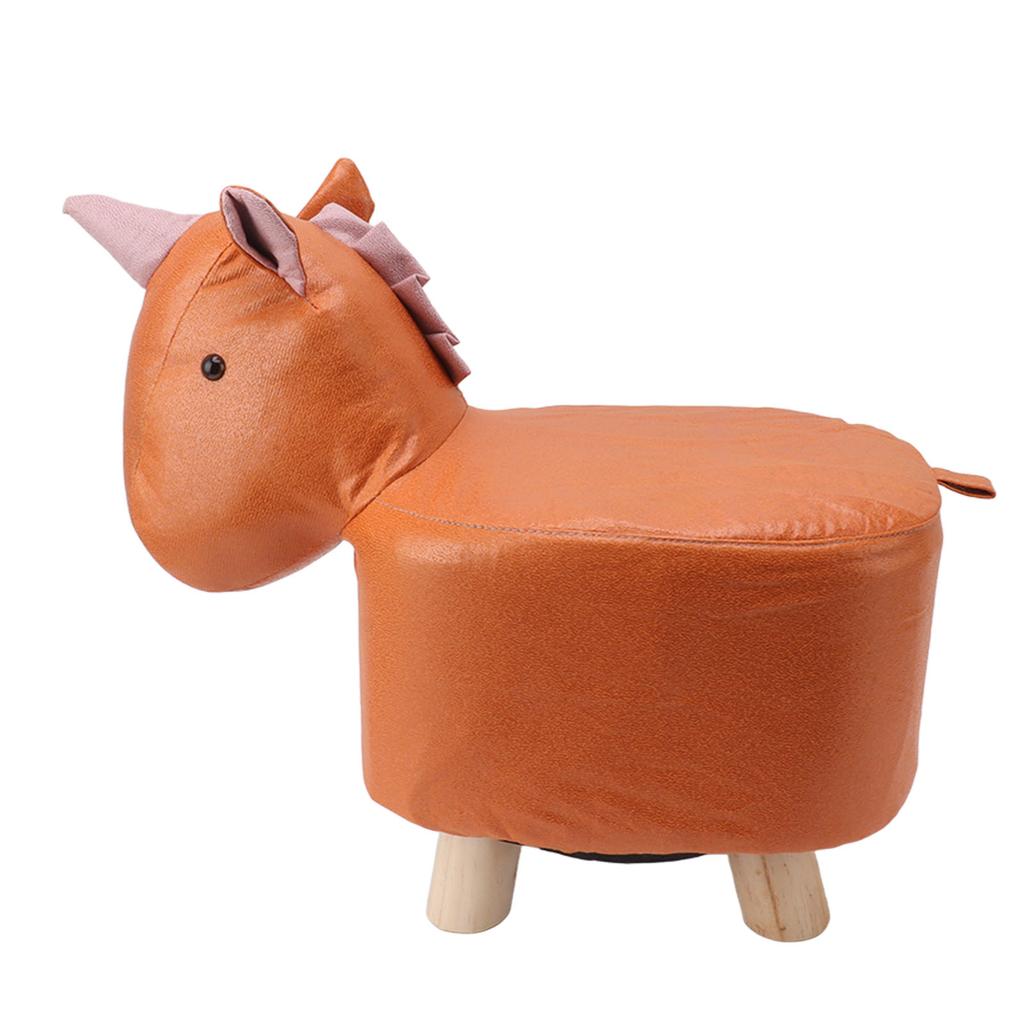 Cute Animal Footstool with Soft Padded Cushion and Prevent Slip Feet Small Footrest Stools for Kids Adults