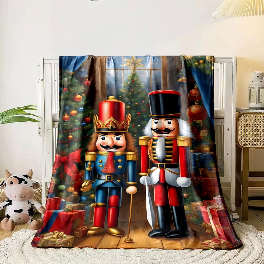 Nutcracker Christmas Blanket Bedroom Blanket for Livingroom Couch Lunch Break Soft Throw for Friend's Festival Gift