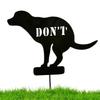 1pc Cast Iron Sign Garden Ground Plug Card Yard 'don't' Warning Grass Decor Stop Dogs Cats from Pooping On Your Lawn Sign