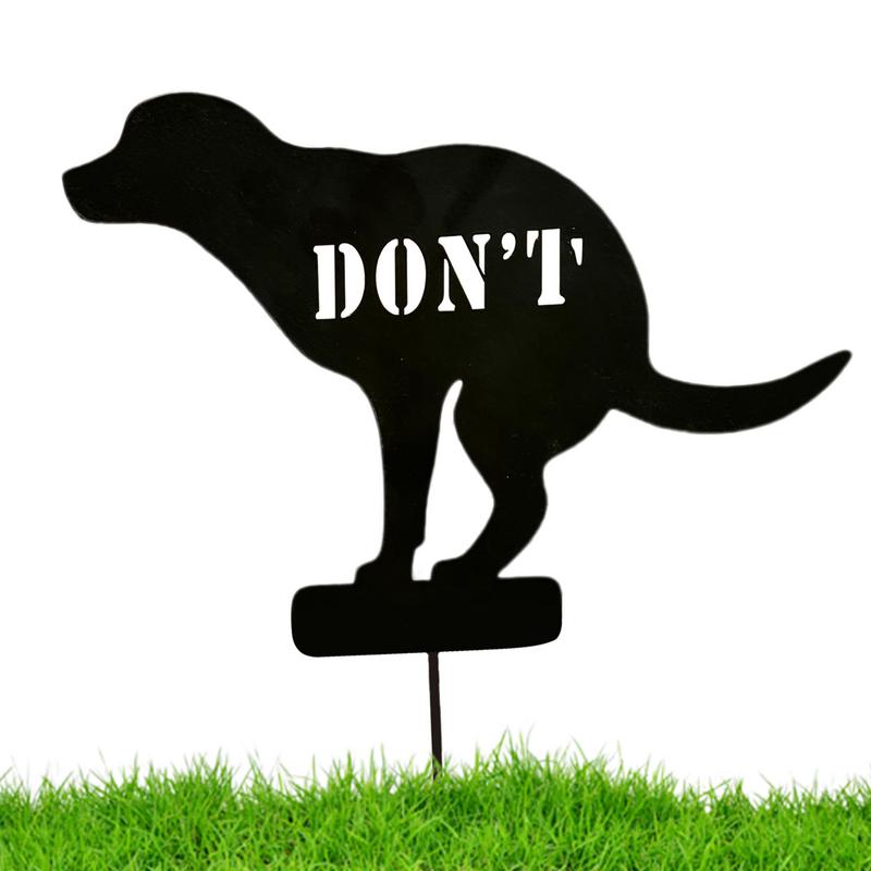 1pc Cast Iron Sign Garden Ground Plug Card Yard 'don't' Warning Grass Decor Stop Dogs Cats from Pooping On Your Lawn Sign