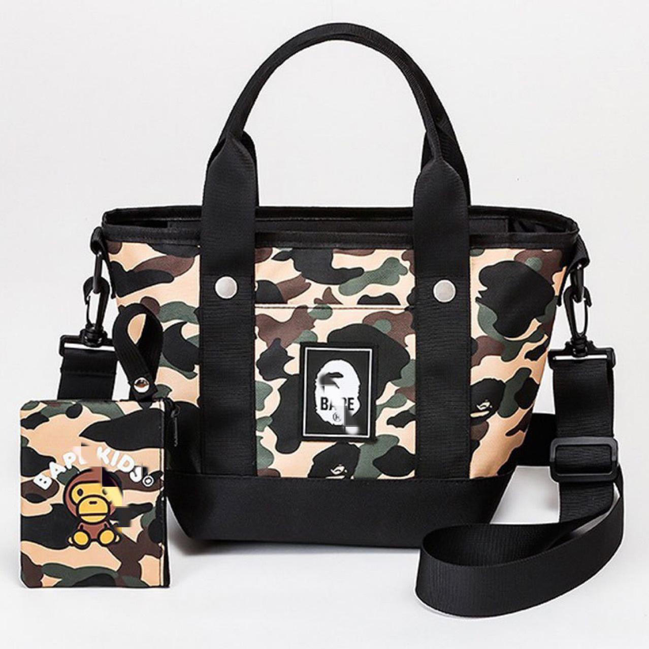 Женский набор BAPE Камуфляжная сумка-тоут и кошелек: Популярная милая сумка в японском и корейском стиле 36x22x16cm
