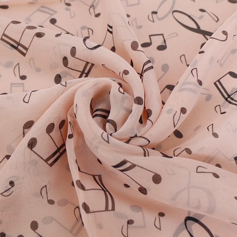 Kobiety Dama Nuta Muzyczna Szyfonowa Apaszka Szal Szalik Szaliki Wysokiej Jakości Wspaniałe Elastyczne Piękne Szaliki
