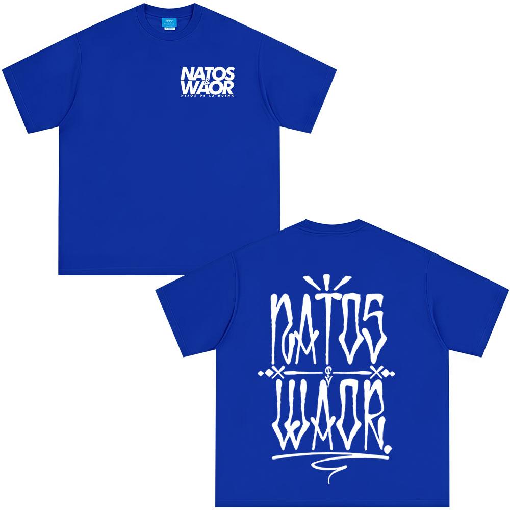 Rapper NATOS WAOR Tour 2025 T Shirts Men Women Vintage Hip Hop T-shirts Cotton Casual Oversized Short Sleeve T-shirt Streetwear