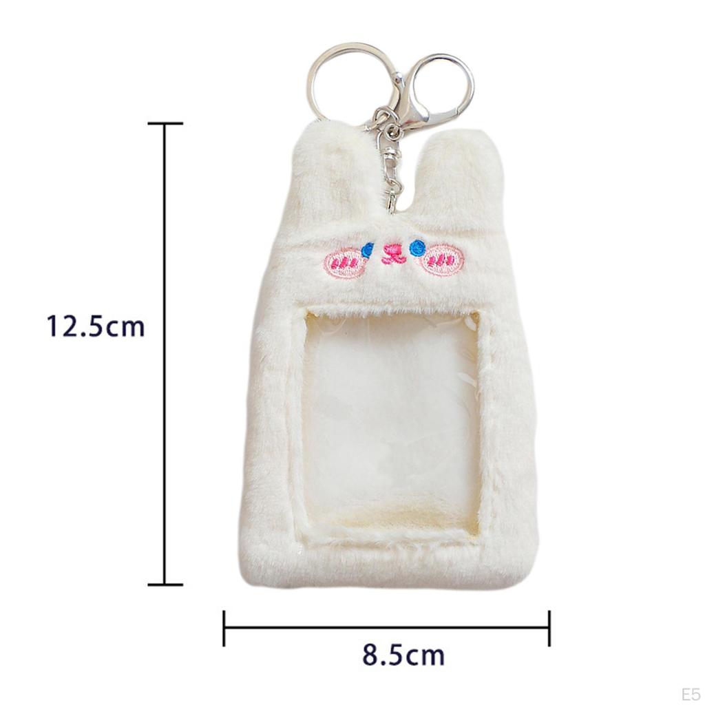 Cartoon Cute Plush Photocard Holder Photo Sleeves Portable Case ID Card Cover for Birthday