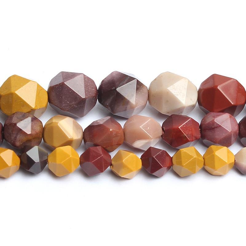 Korálky z přírodního kamene Mookait s fazetovým kamenem Volné korálky pro výrobu šperků 6/8/10 mm