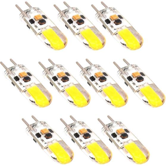 3W COB LED GY6.35 LED Bulbs,3W Bi-pin Base, AC/DC 12V Dimmable, G6.35/GY6.35 Base JCD LED Halogen Incandescent 20W Replacement Bulb 10-Pack (Color :