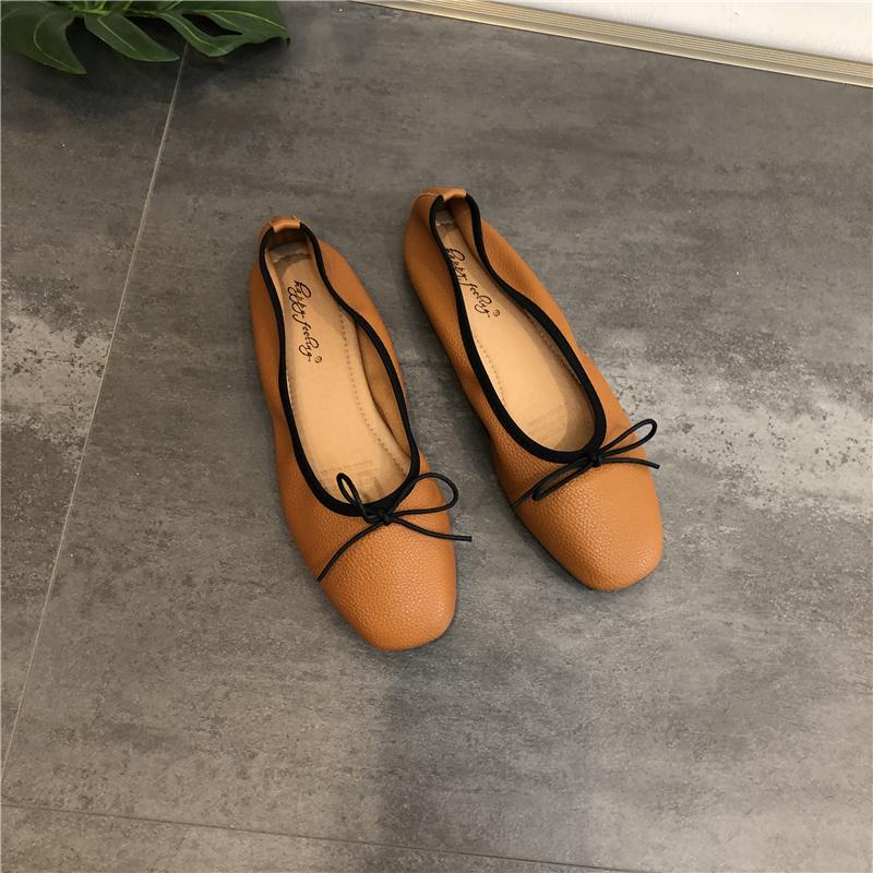 

Bailamos Women Casua Flats Brand New Low Heel Ballet Square Toe Shallow Shoe Slip On Loafer Round Toe Ballet Flat Shoes zapatos 35
