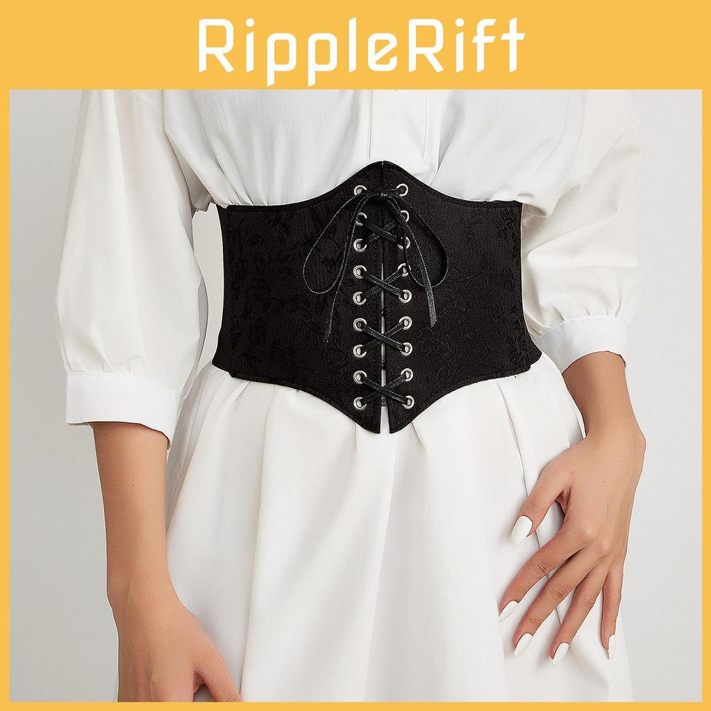 Solid Fashion Color Strap Design Floral Pattern Women Casual Wide Belt Daily For