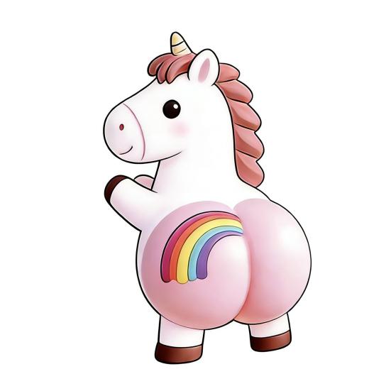 3D Horse Butt Anti-collision Sticker Cartoon Horse Decal Anxiety Stress Relief Butt Pinch Toy Adhesive Animal Decorative Sticker