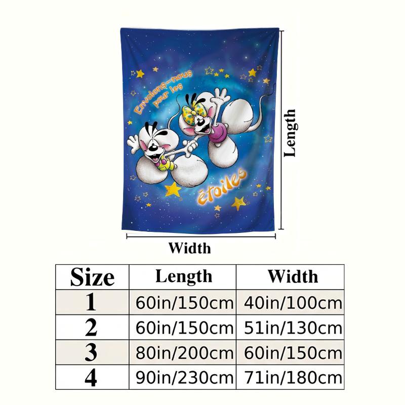 Diddl Pattern Wall Tapestry Aesthetic Wall Hanging Printed Fabric Blanket Decorative Tapestries for Bedroom Living Room Home Decor