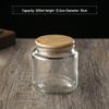Large Glass Storage Jar with Striped Wooden Lid, Airtight & Food-Grade, Round Transparent Chinese Kitchen Collectible