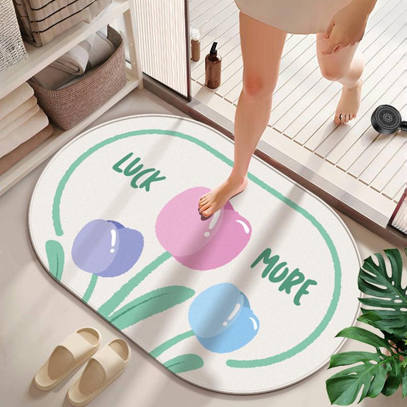Water-absorbing and Non-slip Bathroom Floor Mat, Diatom Mud Floor Mat At the Door of the Bathroom, Kitchen Entry