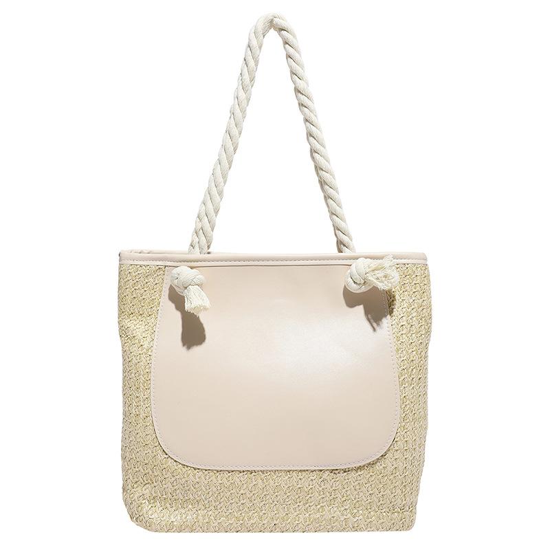 Simple and fashionable largecapacity bag women's summer new trend woven shoulder bag fashion casual bucket bag