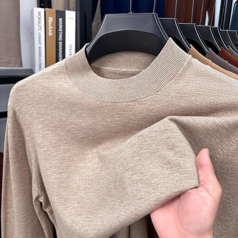 Men S Spring Thin Silk Wool Blend Half Turtleneck Long Sleeve Sweater