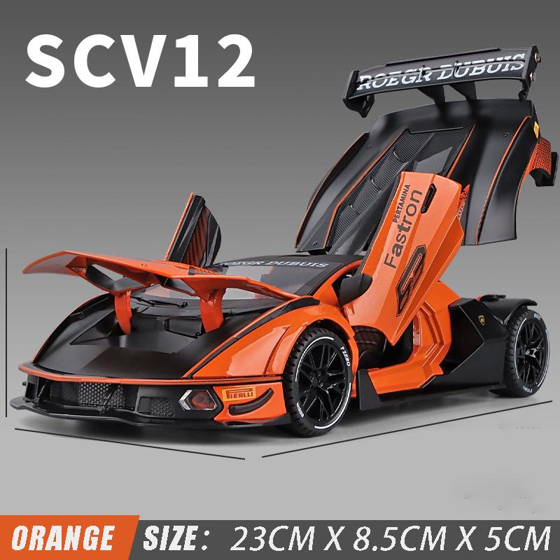 1/24 Lamborghini Essenza SCV12 Track Version Supercar Alloy Metal Diecast Mdoel Car Computer Desktop Fine Decorative Ornaments