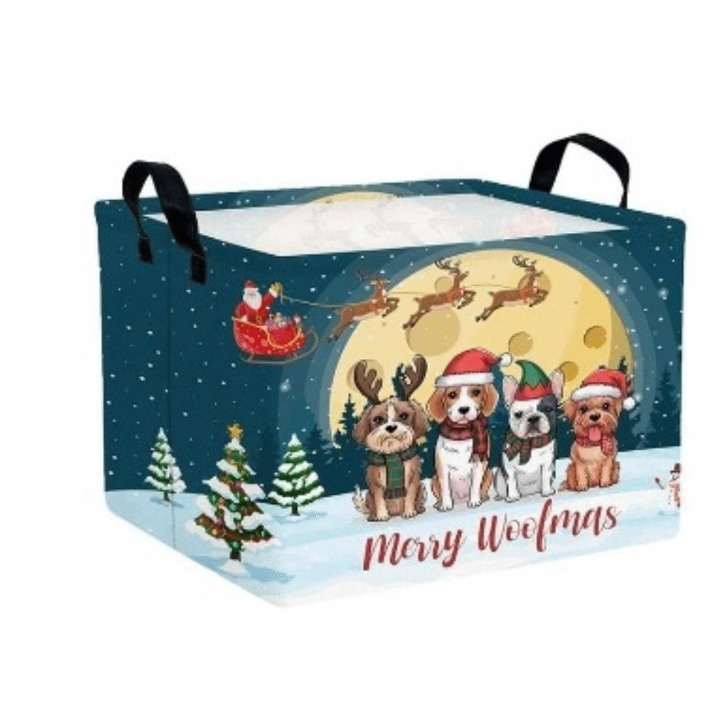 Large Capacity Christmas Storage Basket Cartoon Snowman Toys Organizer Box Laundry Hamper Closet