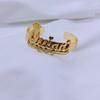 Personality Custom Letters Bars Cuff Bracelet for Women's Children's Jewelry Gifts Copper Gold Plated Custom Name Crown Bangles