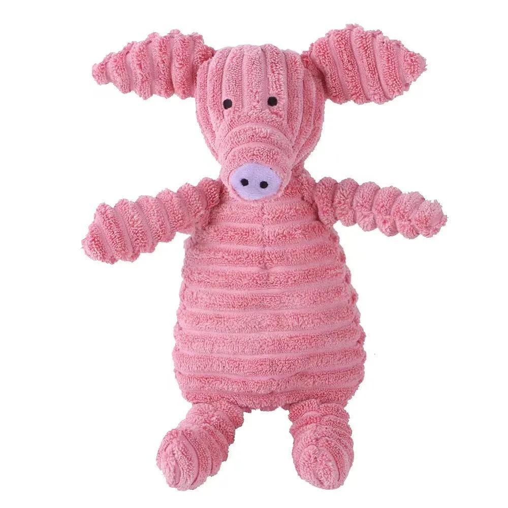 Durable Dog Chew Toys for Aggressive Chewers Large Dogs Interactive Squeaky Plush Monkey Pig Puppy Teething Molar Cleaning