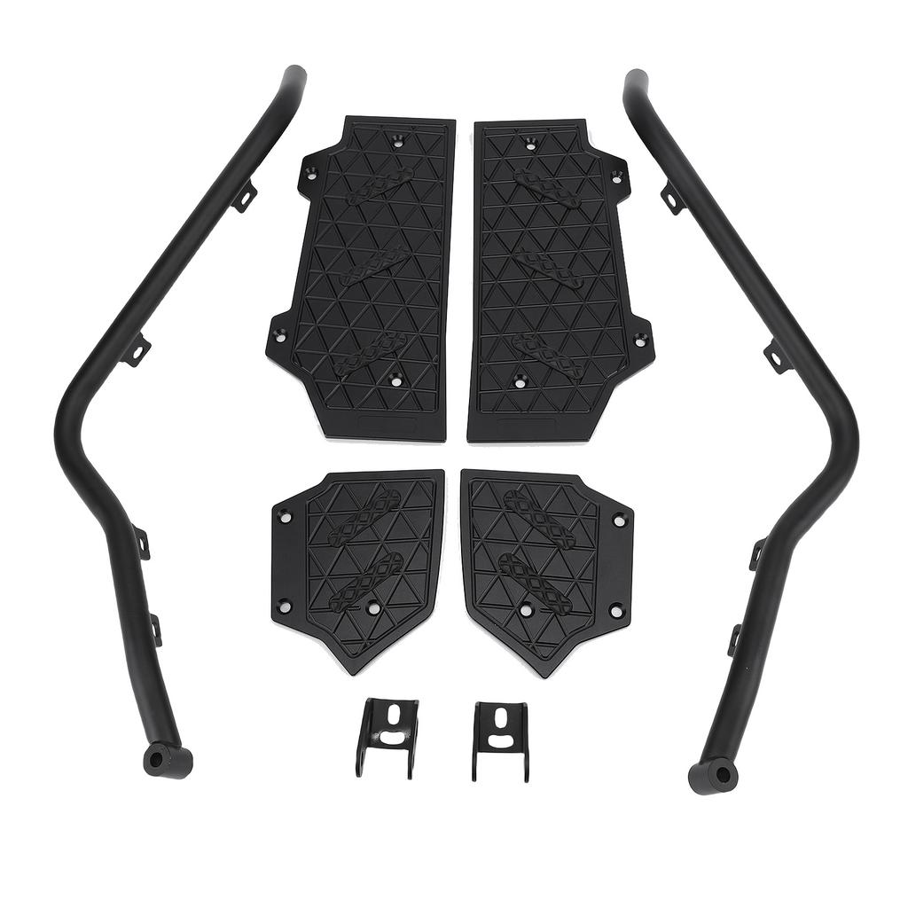 Motorcycle Engine Guard Crash Bar Footrest Kit with Spotlight Bracket Aluminum Alloy Foot Pegs Footboard Replacement
