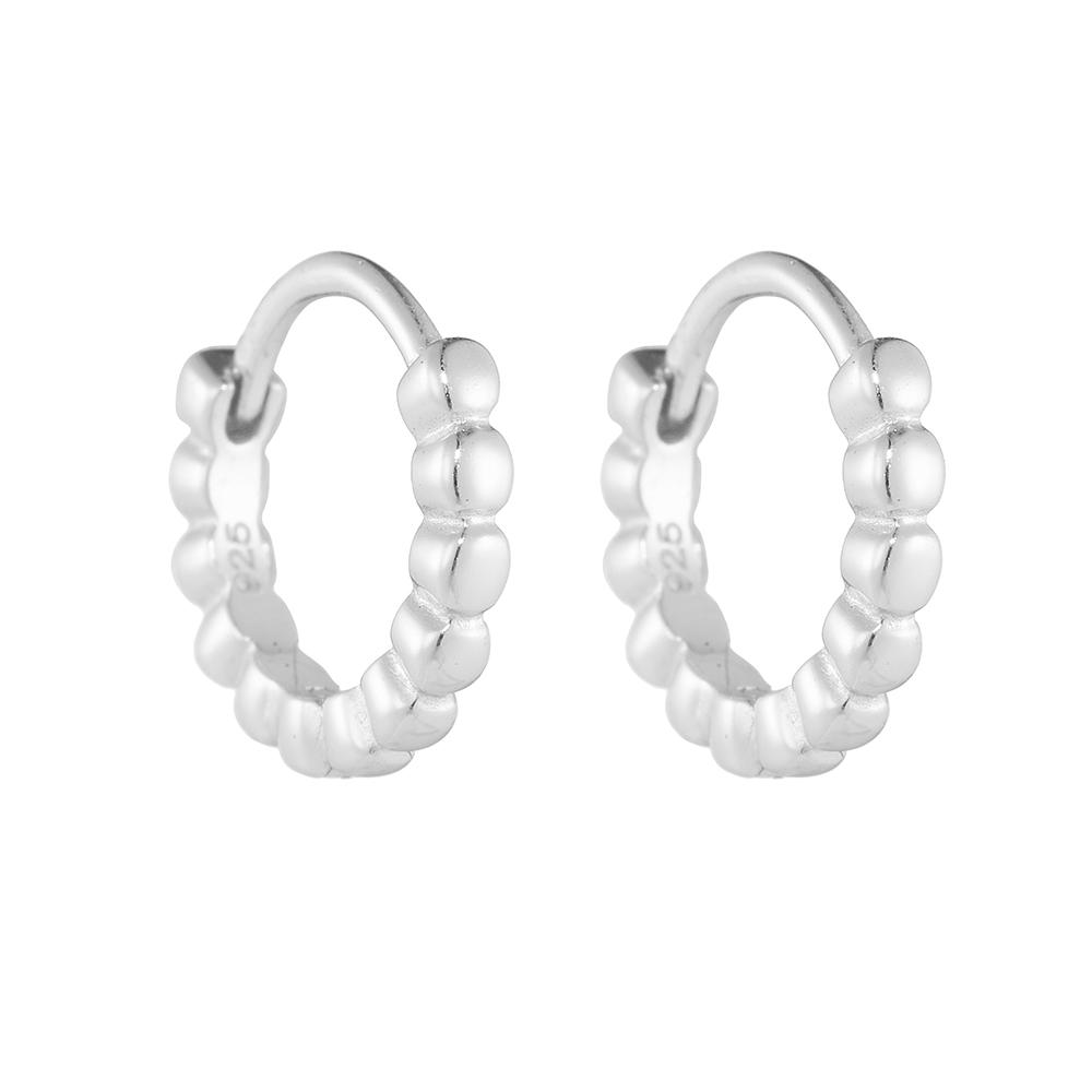 New Styles Gold Filled Handmade Beaded Hypoallergenic Earrings 925 Sterling Silver Huggie Hoop Earrings for Women