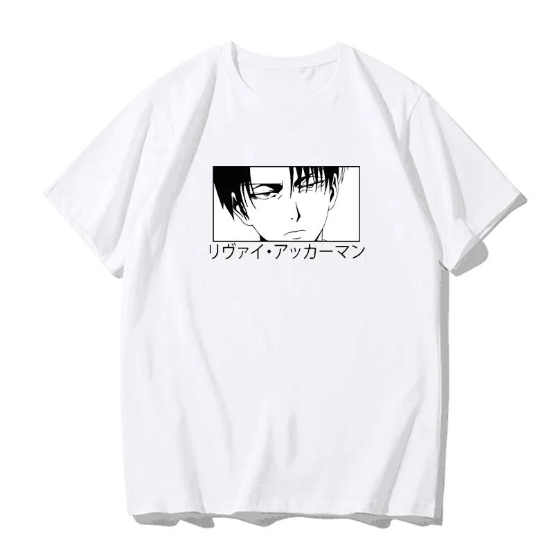 Japanese anime printed men's and women's shirt round neck loose short sleeve shirt Harajuku style Attack on Giant Y2k clothing