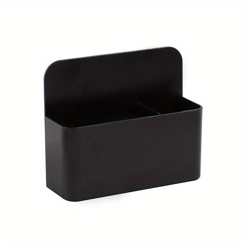 Black Plastic Mini Magnetic Whiteboard Pen Holder,Chalk,Crayon Storage Box,Multifunctional Stationery Separated Storage Pen Box