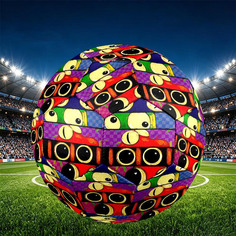 Game Rainbow Friends Print Size 5 Soccer Ball, PU Wear Resistant Football for Match Training and Daily Practice, Birthday Gift for Soccer Fans