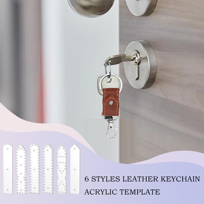 Wallet Leather Acrylic Templates Set Of 6 Clear Keychains Pattern Stencils Reusable Crafting Tool For Handmade Projects Adults