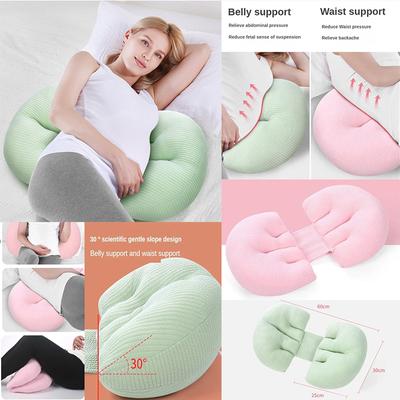 Hamile Kadın Yastığı Basit Düz Renk U Şekli Bel Karın Desteği Yan Uyku Koruma Yastığı Annelik Vücut Yastığı
