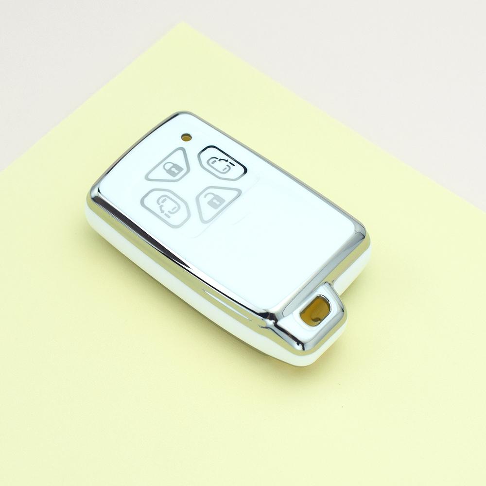 Silver Edge 4/5 Buttons TPU Car Key Case Cover Remote Fob Shell Holder for Toyota RAV4 Premio Auris Rukus Vanguard Estima Alphard Vellfire