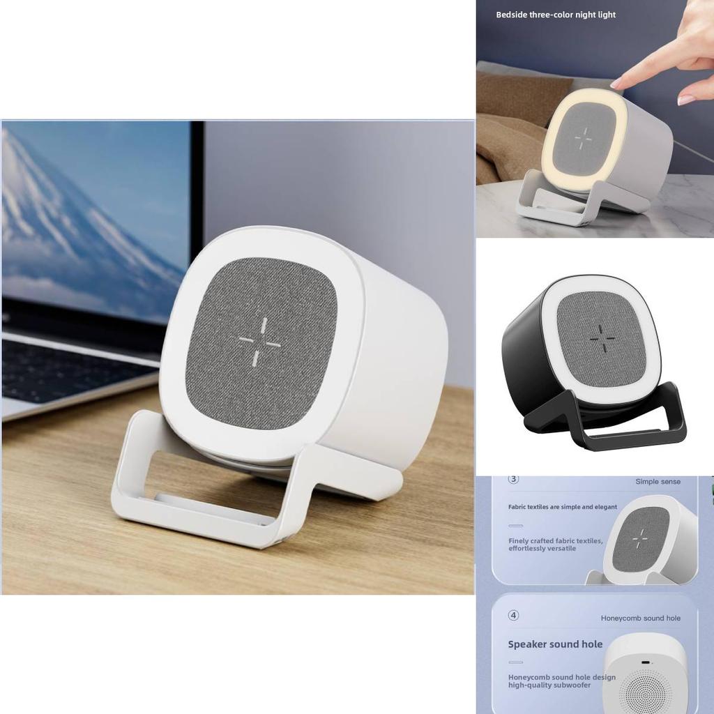 Bluetooth Wireless Charging Speaker Stand With Touch Control Rgb Light For Desk Home Office Gift