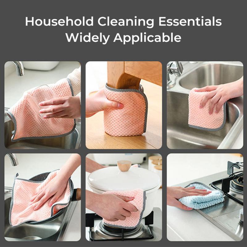 3/5/10PCS Kitchen Specific Scouring Pad Non Greasy and Lint Free Dishwashing Cloth Stain Remover Super Absorbent Cloth