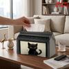 1 boîte à mouchoirs Chat Noir avec Cadre - Distributeur de Serviettes Réutilisable Convient pour la Cuisine, le Salon, la Chambre d'Étudiant, Porte-Mouchoirs Compact pour Bureau, Fêtes, Pique-nique