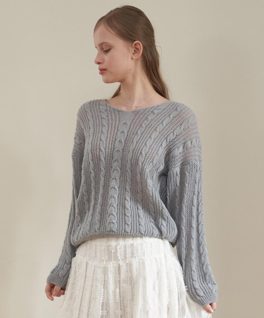 Peullobeu V Neck Cozy Knit_Mt