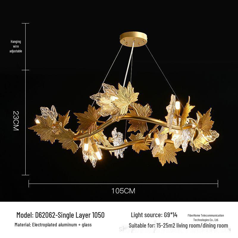 Modern Minimalist Maple Leaf Chandelier: Creative Luxury Lighting for Living Room, Restaurant, and Bedroom