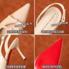 Spring and Autumn new pointed-toed stiletto high heels fashion bag head women's shoes temperament bow red-soled sandals