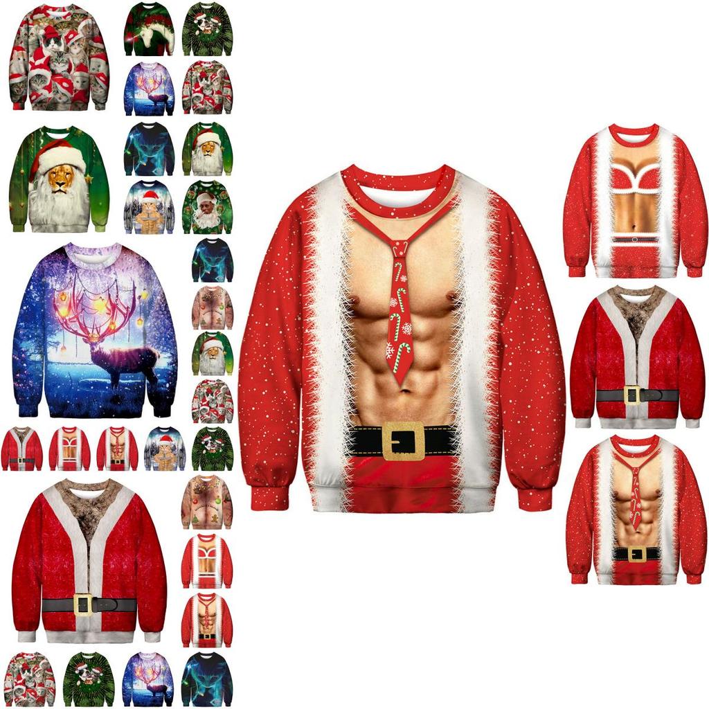 Festive Men's Christmas 3d Graphic Print Pullover Hoodie Sweatshirt With Soft Material