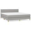 3140793 vidaXL Lit à sommier tapissier avec matelas Gris clair 180x200cm Tissu