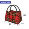 Red Black Tartan Check Scottish Thermal Lunch Bag Women Large Insulated Cooler Bento Tote Bag for Picnic Work Reusable Lunch Box
