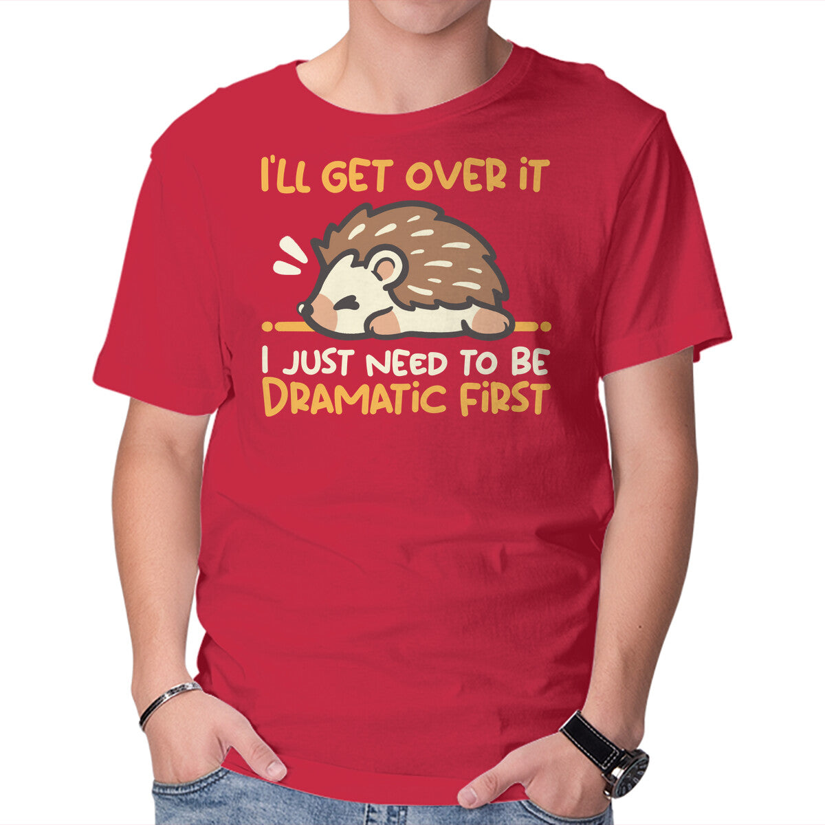 Unisex Crew Neck T-Shirt Dramatic Hedgehog Graphic Short Sleeve Casual Tee XS