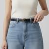 Leather Belt For Women With Alloy Buckle And Twolayer For Casual And Office Wear