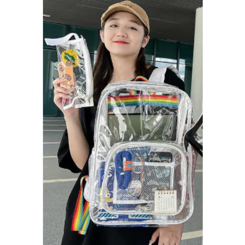 Transparent Waterproof PVC School Backpack - Large Capacity, Hot Sale