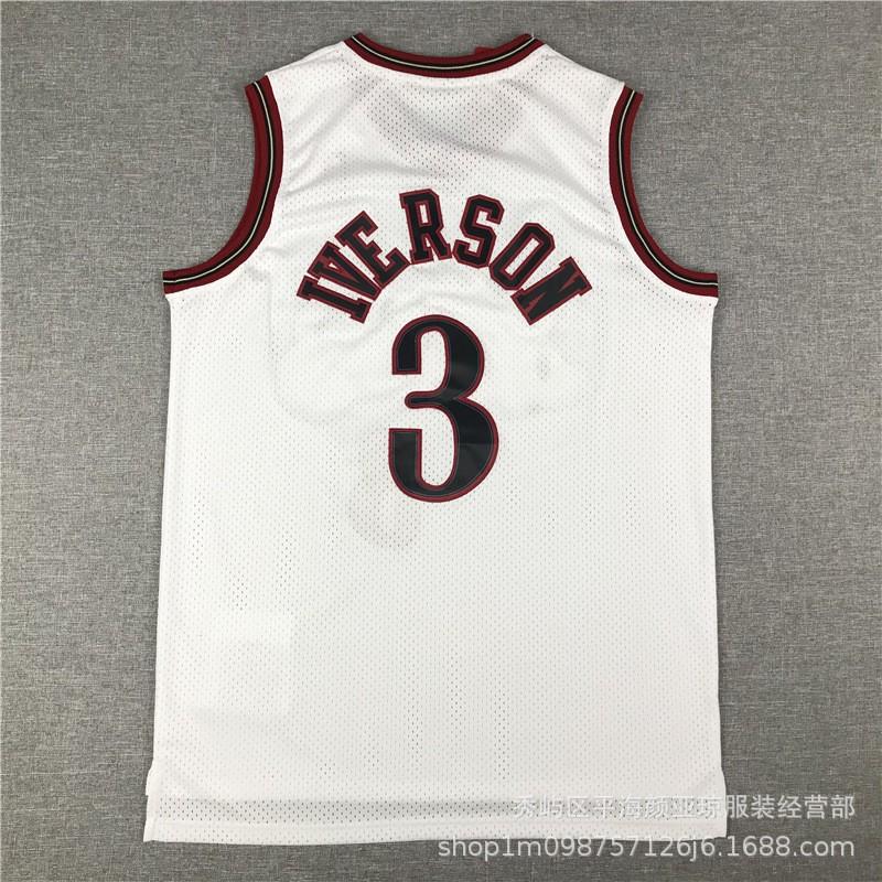 Philadelphia 76ers Allen Iverson 3 Authentic Stitched Mesh Basketball Jersey Men Women Sportswear