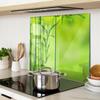 Set of Toughened Glass Kitchen Cutting Boards with Bamboo Pattern 2X30X52 Cm