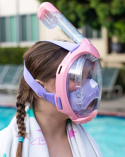 ACURE Kids' Full Face Snorkel Mask - Anti-Fog & Dry Top, Diving Mask/Snorkeling Mask (Ages 3-8, Easy Breathing System)