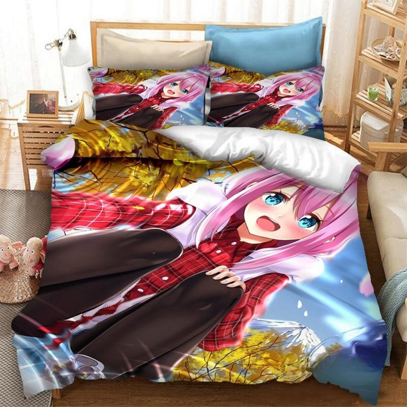 Neuer 3D-Druck Anime Yuru Camp Bettwäsche-Set Bettbezüge Kissenbezüge 2/3-teilig Steppdecke Bettwäschesets Bettwäsche Bett Heimtextilien
