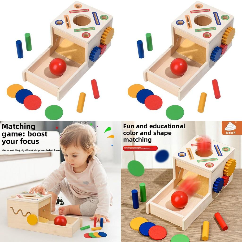 Educational Gear Coin Box Wooden Puzzle Toy For Preschool Learning