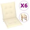 Day and Night - Day and Night Garden Chair Cushion Low Backrest 6 Pcs Cream Oxford Fabric